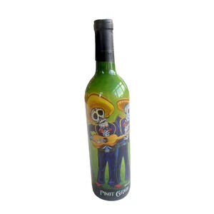 La Catrina Skeleton decorative Glass Wine Bottle Collectible MARIACHIS